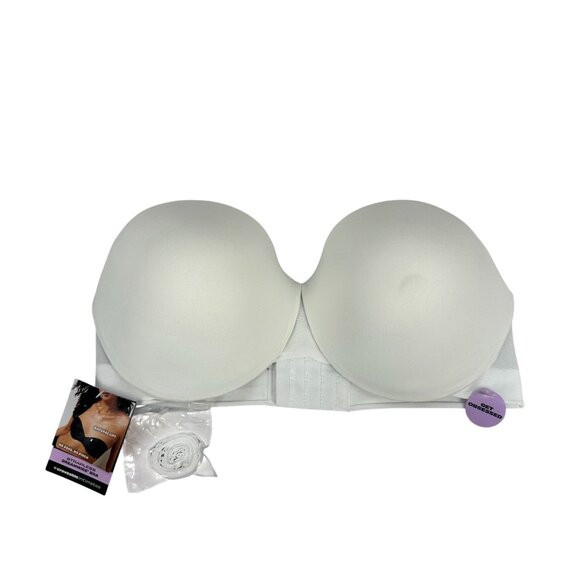 Maidenform Strapless Dreamwire Bra 38D White No Pinch No Poke Natural Lift New - Picture 1 of 6